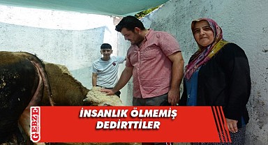 Kurbanlıkları telef olmuştu! Yalnız bırakmadılar