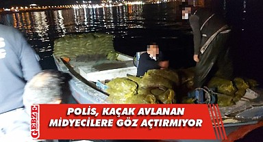 Midye kaçakçıları ile mücadelede ilginç anlar yaşandı