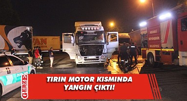 Seyir halindeki tır alev alev yandı!