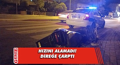 Aydınlatma direğine çarpan motosikletli yaralandı