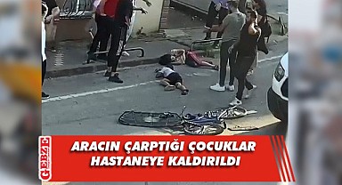 Bisikletli çocuklara servis minibüsü çarptı!