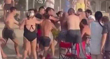 Cebeci Sahili'nde yumruk yumruğa kavga!