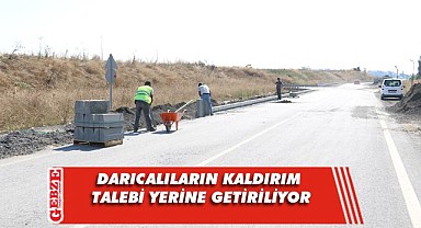 Darıca Burak Reis Caddesi'nde kaldırım imalatı