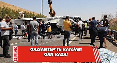 Gaziantep'te feci kaza! 16 kişi öldü