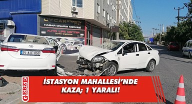 Gebze'de iki otomobil çarpıştı; 1 yaralı