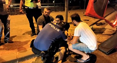Kazaya karışan ehliyetsiz sürücü sinir krizi geçirdi