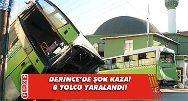 Yolcu dolu halk otobüsü, bahçe duvarından uçtu!
