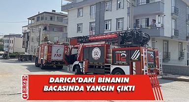 Binanın bacasındaki yangın panik yarattı