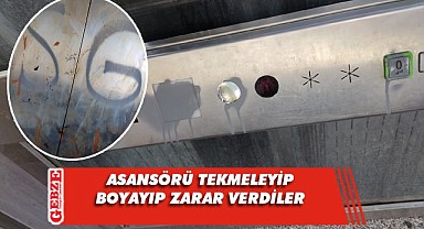 Çayırova'daki asansörü kendini bilmezler tekmeledi