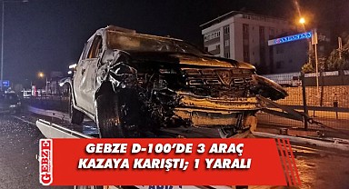 D-100'de 3 otomobil kazaya karıştı; 1 yaralı