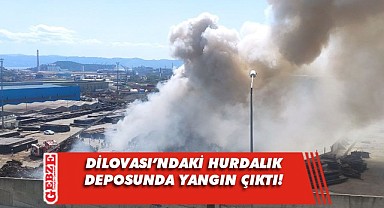 Demir ve çelik hurdalarının olduğu depoda yangın