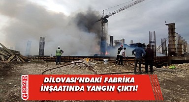 Dilovası'ndaki fabrika inşaatında çıkan yangın söndürüldü