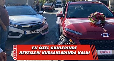 Düğün çekimine giden çift kaza yaptı!