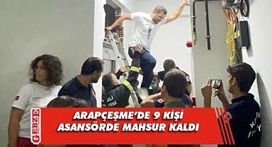 Gebze'de asansörde mahsur kalan 9 kişi kurtarıldı