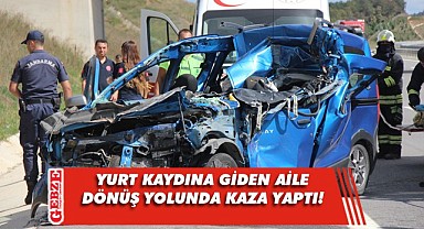 Gebze'den Sakarya'ya giden aile dönüş yolunda kaza yaptı