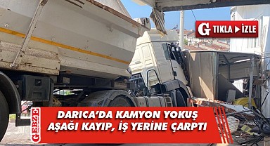 Önce otomobillere sonra iş yerinin duvarına çarptı