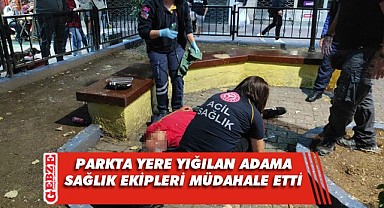 Parkta alkol alan şahıs bir anda yere yığıldı!