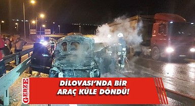 Seyir halindeki araç cayır cayır yandı!
