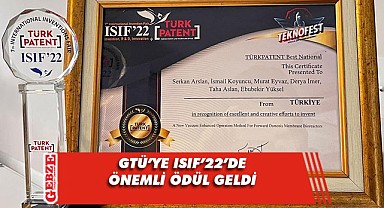 Yerli Buluş Ödülü GTÜ'ye verildi