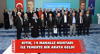 Bıyık, muhtarlarını yemekte ağırladı