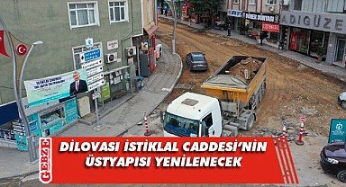 Dilovası İstiklal Caddesi'nde üstyapı çalışmaları başladı