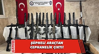 Durdurulan araç cephaneliği aratmadı!