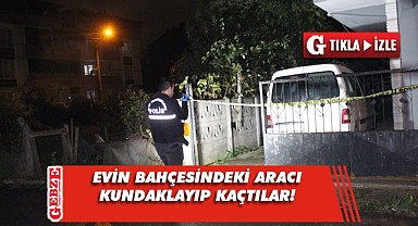 Evin bahçesinde bulunan aracı kundakladılar