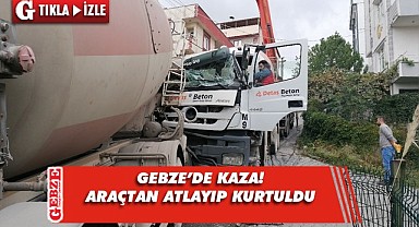Freni patladı, önündeki beton mikserine çarptı