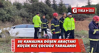 Gebze'de otomobil su kanalına düştü!