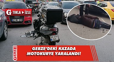 Gebze'de otomobille çarpışan motokurye yaralandı