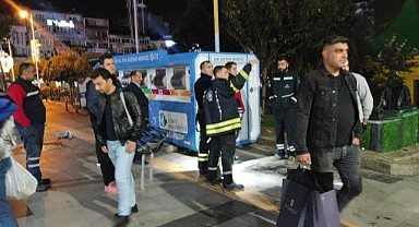 Geri dönüşüm kurusuna girdi, kutuda mahsur kaldı!