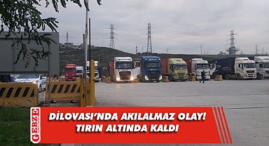 Hareket eden tırın altında kaldı!