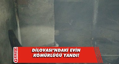 Kömürlük yangınında evin içi siyaha büründü