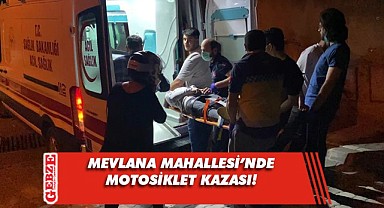 Rampa yukarı çıkarken motosikletten düştü