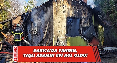 Alışverişe çıkan yaşlı adamın evi kül oldu!