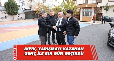Bıyık, yarışmayı kazanan genci ağırladı!