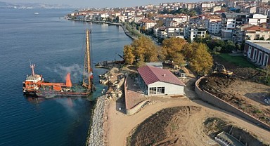 Değirmendere çekek yeri için kazıklar çakılıyor!