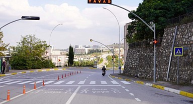 Eski İstanbul Caddesinde yeni flaşör sistemi