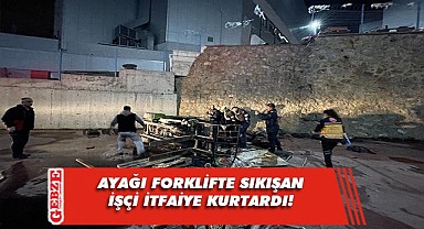 Freni boşalan forkliftle 6 metre yüksekten düştü!
