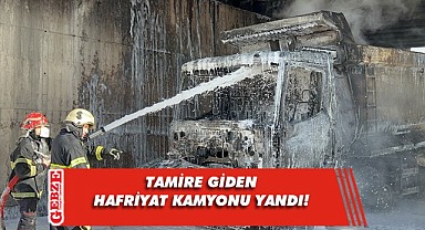 Hafriyat kamyonunda çıkan yangın korkuttu!