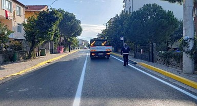 Körfez Abdülhamid Han Caddesi’nde yol çizgileri çekildi