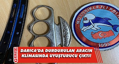 Uygulamaya takılan araçta uyuşturucu bulundu!
