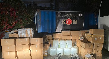 Yüzlerce litre kaçak alkol ele geçirildi!