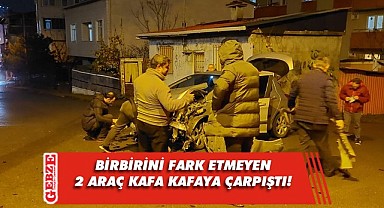 Çayırova'da iki araç kafa kafaya çarpıştı!