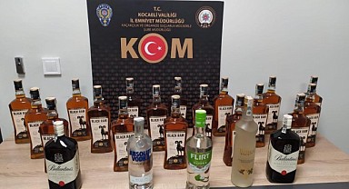 Derince'de 23 şişe kaçak içki ele geçirildi