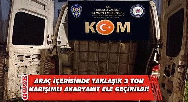 Durdurulan panelvandan 3 tona yakın akaryakıt ele geçirildi