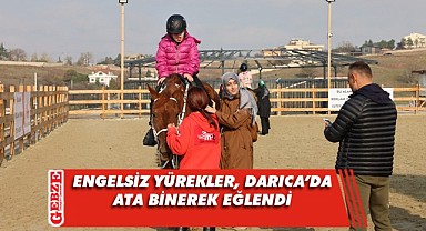 Engelli çocuklar, Darıca'da ata binerek eğlendi
