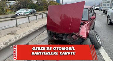 Gebze'de bariyere çarpan otomobilin sürücüsü yaralandı