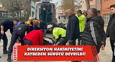 Gebze'de devrilen motosikletin sürücüsü yaralandı