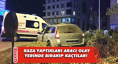 Gebze'de kaza yaptıkları aracı bırakıp kaçtılar!